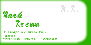 mark kremm business card